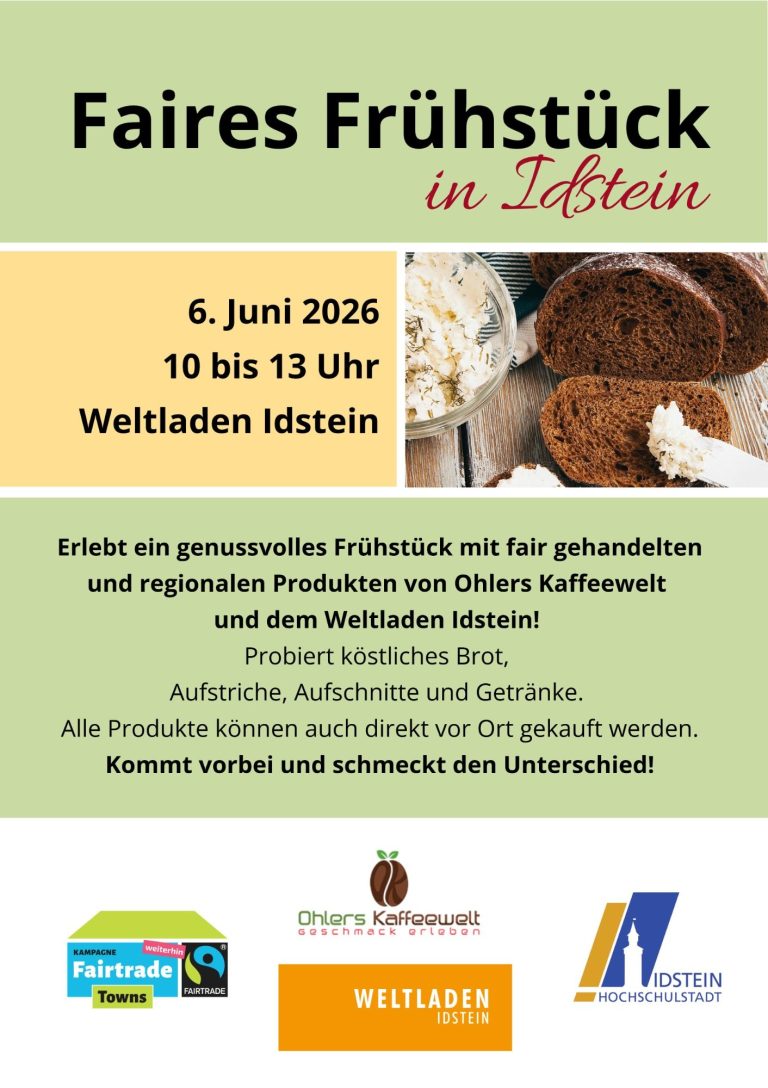Ostafrika, Text über fairen Handel, Wildlife und digitale Präsentation, mit Sonne im Hintergrund.