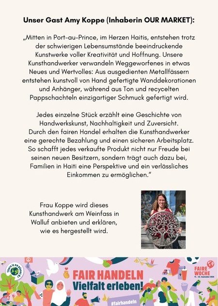 Plakat über Ostafrika mit Informationen zu Handel, Wildlife und einem großen Sonnenmotiv.